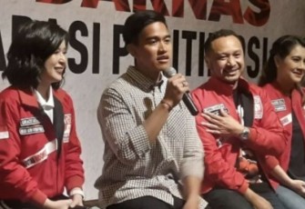 Ketua Umum PSI Kaesang Pangarep usai acara Kopi Darat Nasional, Deklarasi Politik PSI di Djakarta Theater, Jakarta, Senin (25/9/23)
