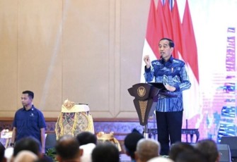 Presiden Joko Widodo saat Munaslub Apeksi tahun 2023 di Bogor, Jum'at (15/12)