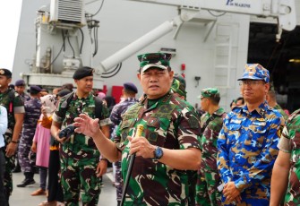 Panglima TNI Laksamana TNI Yudo Margono, S.E., M.M., saat menutup secara resmi latihan gabungan terpadu Asean Solidarity Exercise 01-Natuna Tahun 2023, yang bertempat di Sabang Mawang Natuna, Sabtu  (23/9/2023) kemarin.