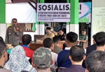 Sosialisasi DBHCHT Satpol PP Kabupaten Blitar di Kecamatan Sanankulon