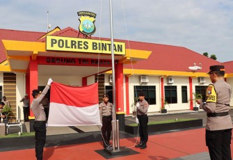 Kaplres Bintan AKBP Riky, S.I.K., M.M, saat Pimpin Upacara Peringatan Haornas ke-40