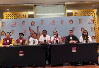 Ketua Umum Tidar Rahayu Saraswati Djojohadikusumo usai membuka Rapat Kerja Nasional (Rakernas) Tidar di Grand City Mall Surabaya pada Jumat (17/11/2023).