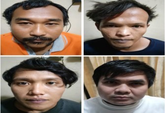 Empat terduga pelaku penggelapan mobil rental