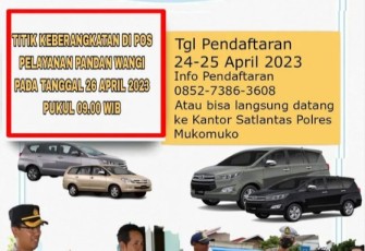 Balik Mudik Gratis ke Kota Bengkulu Difasilitasi Polres Mukomuko, Berikut Infonya