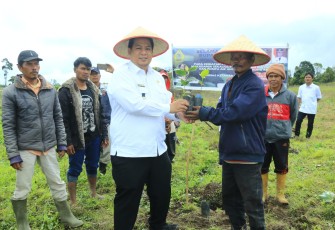 Foto : Bupati Samosir Vandiko T Gultom Bersama Petani