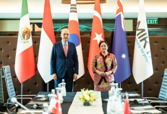 Ketua DPR RI Puan Maharani saat bersama Ketua Grand National Assembly Turkiye, Numan Kurtulmuş