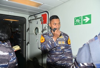 Latihan dan Praktek Komunikasi Isyarat Taruna AAL Korps Pelaut Tingkat II Angkatan ke-71 yang digelar di Gedung Bawean Deppel AAL, Kesatrian AAL, Bumimoro, Surabaya, Senin (11/12)