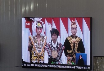 Presiden Republik Indonesia, Ir. Joko Widodo saat menyampaikan pidato kenegaraannya pada rapat paripurna istimewa dalam rangka HUT RI Ke-78
