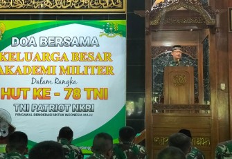 Akademi Militer saat Gelar Doa Bersama dalam Rangka HUT KE-78 TNI
