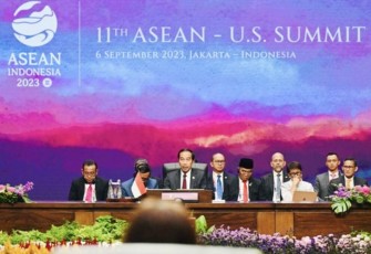 Presiden Joko Widodo memimpin KTT ke-11 ASEAN-Amerika Serikat (AS) yang digelar di Ruang Cendrawasih 3, JCC, Jakarta, pada Rabu, 6 September 2023.