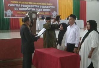 1.539 Anggota PPS se-Aceh Timur saat dilantik