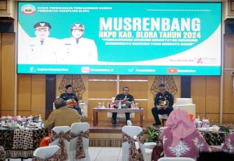 Bupati Blora Arief Rohman saat menghadiri Musrenbang kabupaten Blora di gedung PPSDM Cepu.