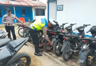 Satlantas Polres Aceh Timur Amankan Puluhan Sepeda Motor Berknalpot Brong