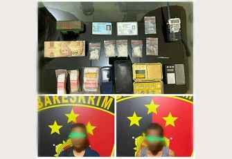 Tersangka dan barang bukti saat diamankan