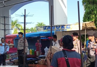 Sat Samapta Polres Mukomuko saat Patroli di Area Pasar Malam
