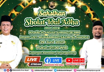 Gubernur Ansar Jadi Khatib Sholat Idul Adha 1444 H di Lapangan Pamedan Tanjungpinang