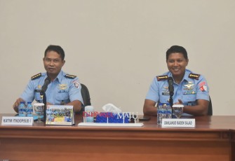 Danlanud RSA Natuna saat Terima Tim Wasrik Inspektorat Koopsud I TA 2023