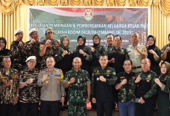 Kodim 0418/Palembang Gelar Pembinaan dan Pemberdayaan Keluarga Besar TNI