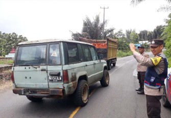 Polsek Sindang Kelingi Polres RL saat Patroli Cegah 3C