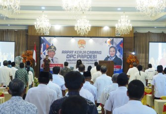 Acara Rakercab DPC Papdesi Karanganyar, di Jawa Dwipa Resort & Heritage Convention Center, Karangpandan, Karanganyar Rabu (15/11/2023).