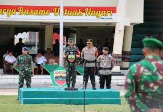 Korem 032/Wbr saat Apel Gelar Pasukan