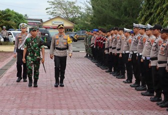 Polres Aceh Timur saat Apel Gelar Pasukan Operasi Keselamatan Seulawah 2023