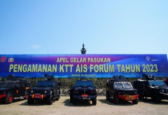 Apel Gelar Pasukan Pengamanan (Pam) KTT AIS Forum Tahun 2023, bertempat di Lapangan Niti Mandala Renon, Denpasar Bali, Sabtu (7/10/2023).