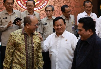 Menhan Prabowo saat Rapat Pleno KKIP 2023