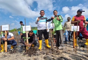 Gubernur Ansar saat Menanam Mangrove di Kawasan Mangrove Presiden Bersama Masyarakat Setokok, Kota Batam 