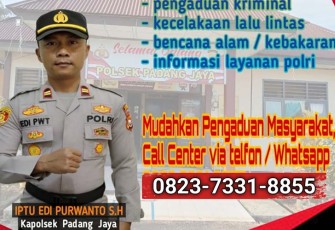 Polsek Padang Jaya Sosialisasi Call Center 0823-7331-8855