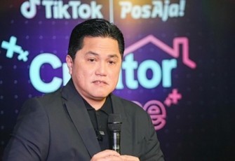 Menteri Erick dalam peluncuran TikTok/Pos Aja! Creator House di Kota Tua Jakarta, Rabu (10/7/24).