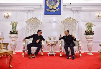 Dubes RI untuk Portugal Rudy Alfonso saat berdialog dengan Pj Gubernur Sulsel Prof Zudan Arif Fakrulloh, Jum'at (24/5)