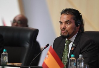 Wakil Menteri Departeman Hubungan Internasional Afrika Selatan Alvin Botes menyampaikan pandangannya dalam Joint Leaders Session Indonesia-Africa Forum (IAF) II and High-Level Forum on Multi-Stakeholder Partnerships (HLF MSP) di Nusa Dua, Bali, Senin (2/9/2024). Forum HLF MSP and Indonesia-Africa Forum II tersebut menyelenggarakan 12 event secara paralel dan 17 event pendamping yang dihadiri delegasi dari 20 negara. Media Center IAF II-HLF MSP/Fikri Yusuf/YU
