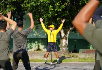 Olahraga Rutin Setiap Hari Jumat Prajurit dan PNS Korem 121/ABW Bersama Jajaran 