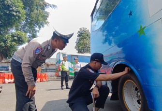 Satlantas Polres Purbalingga Gelar Pemeriksaan Laik Jalan Bus Angkutan Umum