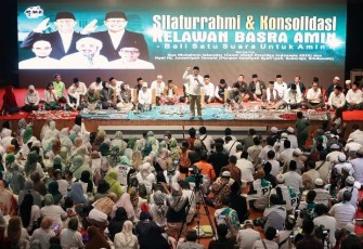 Cawapres nomor urut 01 Muhaimin Iskandar alias Gus Imin saat melakukan Konsolidasi Pemenangan Anies-Muhaimin (AMIN) di Kabupaten Badung, Bali, Jumat (26/1/2024).