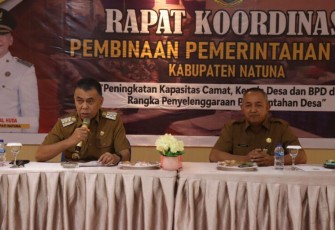 Bupati Natuna Wan Siswandi saat membuka Rapat Koordinasi Pembinaan Pemerintahan Desa 