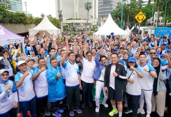 Menkes Budi Gunadi Sadikin dalam acara WAAW 2024 di Bundaran HI, Jakarta, Minggu (8/12)