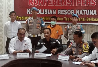 Konferensi pers bersama awak media bertempat di Mako Polres Natuna Kecamatan Bunguran Timur Kabupaten Natuna. Senin 27/05/2024. Pukul .13.00. Siang.
