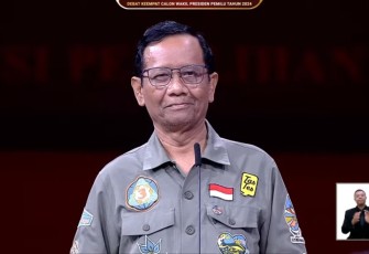 Cawapes nomor urut 3, sekaligus Menko Polhukam Mahfud MD dalam debat cawapres, Minggu (21/1/2024) malam.