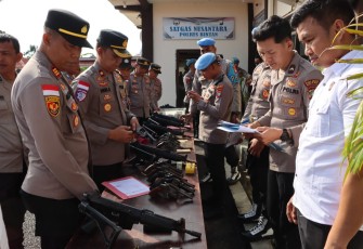 Polres Bintan Gelar Pengecekan Senjata Api Dinas