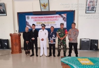 Danramil 0801/06 Bandar Hadiri Pelantikan Kepala Dusun Ngerjo terpilih