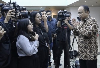 Menteri Komunikasi dan Informatika Budi Arie Setiadi di Kantor Kementerian Kominfo, Jakarta Pusat, Jumat (19/01/2024).
