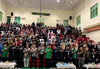 Satuan lalu Lintas Polres Bintan saat Gelar Seminar Lalu Lintas Bersama Mahasiswa 