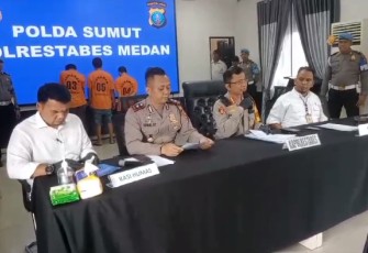 Polisi ringkus pengedar dan pengguna narkoba di Jalan Kejaksaan Medan, Selasa (23/1/2024).
