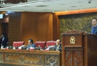 Wakil Ketua DPR RI Bidang Ekonomi dan Keuangan Sufmi Dasco Ahmad dalam Rapat Paripurna DPR RI Pembukaan Masa Sidang IV Tahun Sidang 2023-2024 di Gedung Nusantara II, DPR RI, Senayan, Jakarta, Selasa (5/3) .