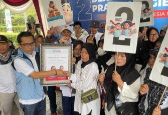 Deklarasi dukungan dari Forum Masyarakat Adat Buru Bersatu di Rumah Kertanegara 4, Kebayoran Baru, Jakarta Selatan, Senin (29/1/24).