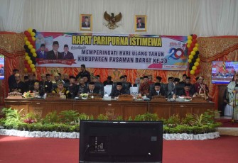 DPRD Gelar Rapat Paripurna Istimewa HUT ke-20 Pasaman Barat 