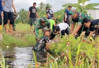 Koramil 1001-11/Danau Panggang Rangkul Masyarakat Cegah Banjir 
