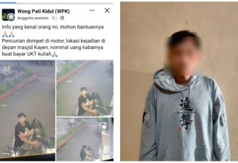 Tersangka pencurian yang  terlihat di CCTV